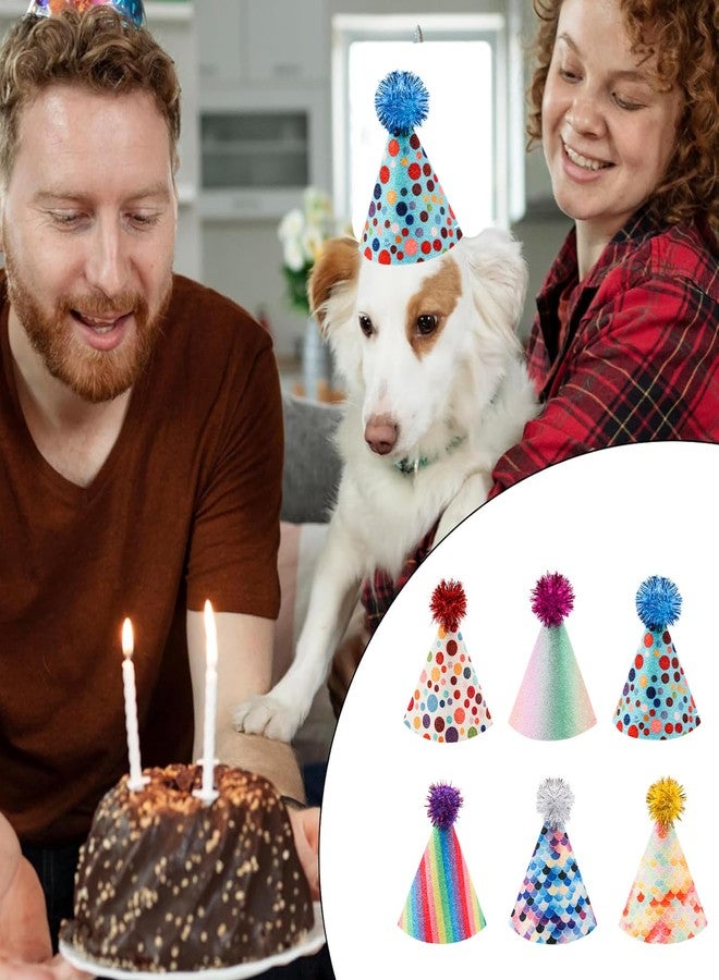 Asofelk 6 PCS Dog Birthday Party Hats/Cat & Mini Party Hats, Stuffed Animal Party Hat, Adjustable Headbands Multi-Color Birthday Hats for Kittens Rabbits Cat Dogs Small Animals - Image 5